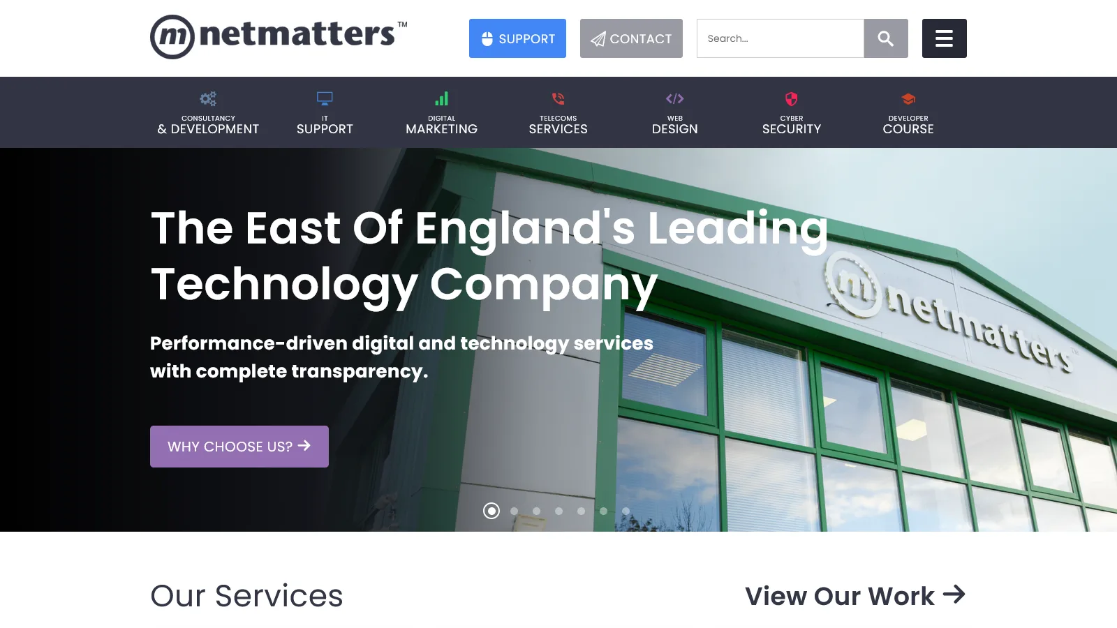 Screenshot of Netmatters Homepage Recreation